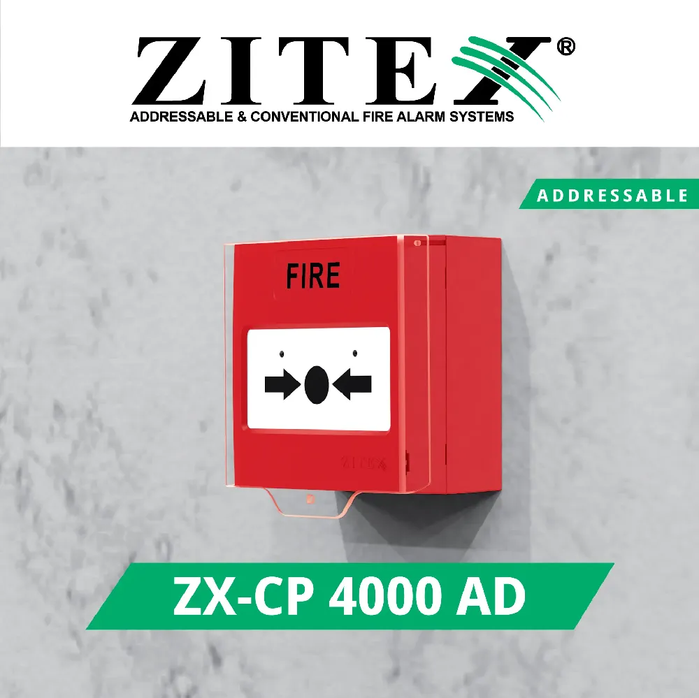 شستی اعلام حریق آدرس پذیر زیتکس مدل ZX-CP 4000 AD